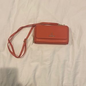 Orange crossbody/clutch wallet